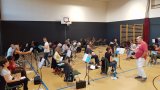 Probe in renovierter Turnhalle
